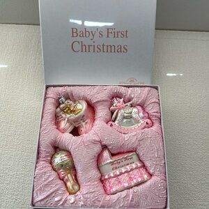 Kurt Adler Baby’s Firsr Christmas Ornament Gift Set
